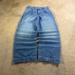 Old Navy Extra High Rise Baggy Wide Leg Blue Jeans